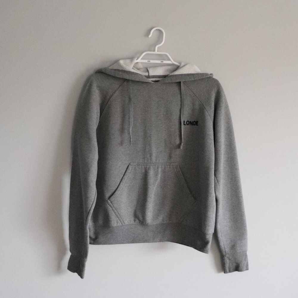 Brunette The Label Womens Grey Sz XS/S Hooded Oversized Pullover Comfy Sweater